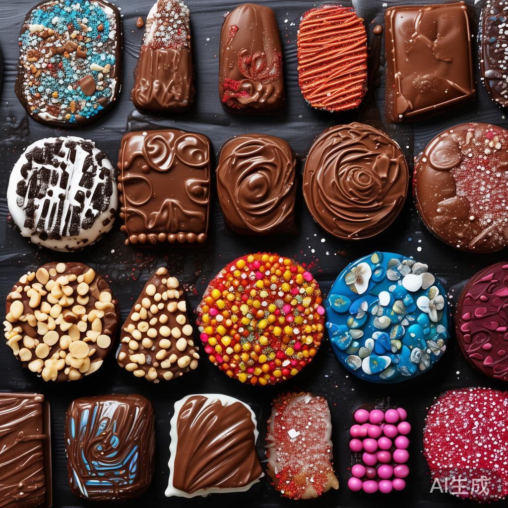 创意十足的派对糖果手工制作指南:打造独一无二的甜蜜盛宴 手工巧克力贴花
融化优质巧克力后,倒入专用模具或