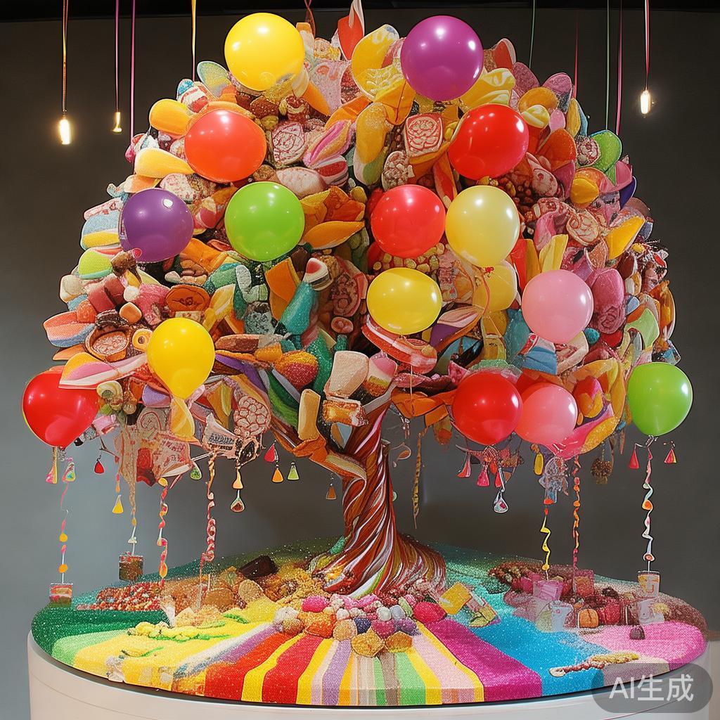 在装饰材料方面，除了传统的糖果和巧克力外，可以大胆